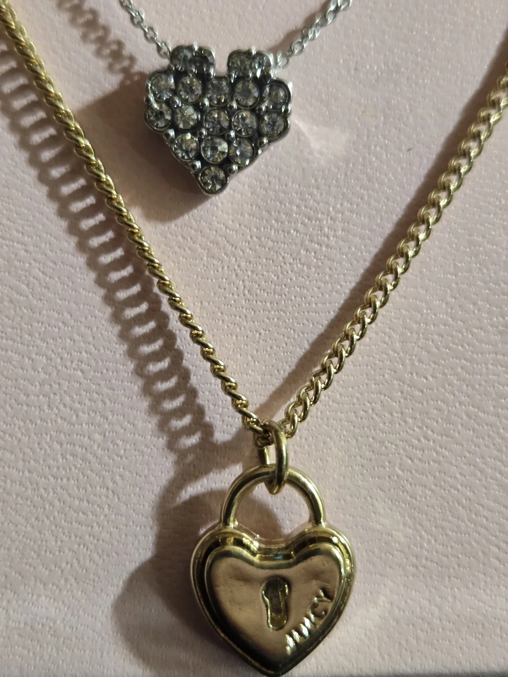 Juicy Couture Gold and Silver Layered Heart & Key Necklace Set